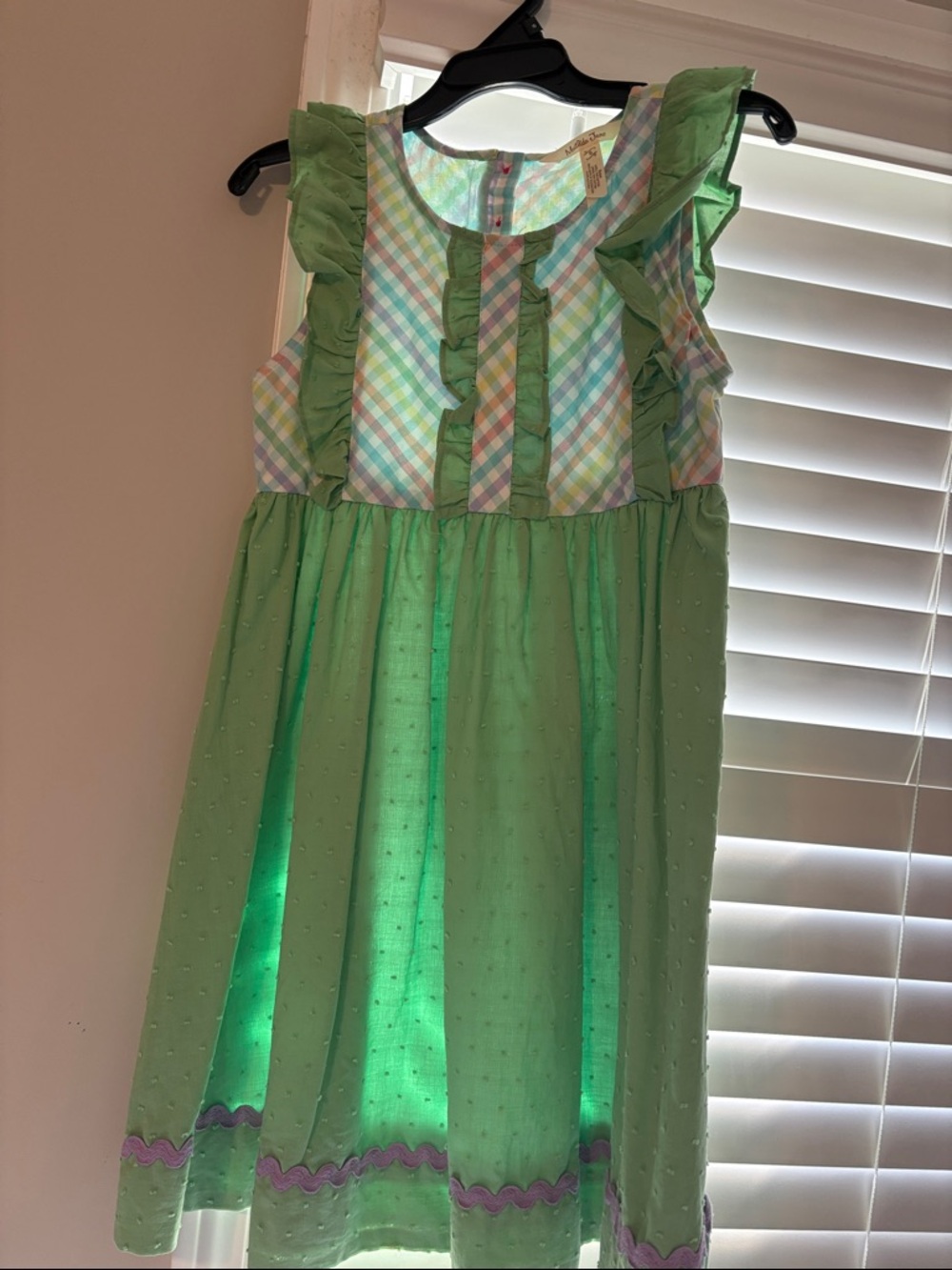 Matilda Jane Green Pastel Plaid Ruffle Dress